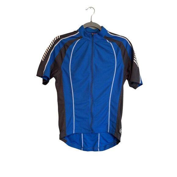 Novara Cycling Jersey Adult Size Small Blue Reflective Full Zip Short Sleeve‎ - Picture 1 of 7